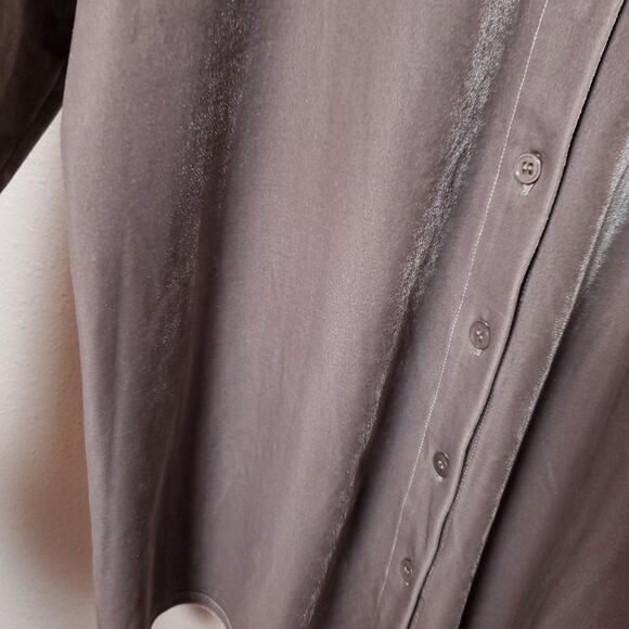 SOFT SURROUNDINGS Velvet Button Up Long Sleeve Blouse Commared Top - Picture 4 of 8